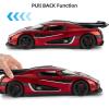 1/32 ONE Diecast Toy Car - Fun Pull-Back Vehicle with Lights & Sounds, Great Gift for Boys and Grils Red view 4