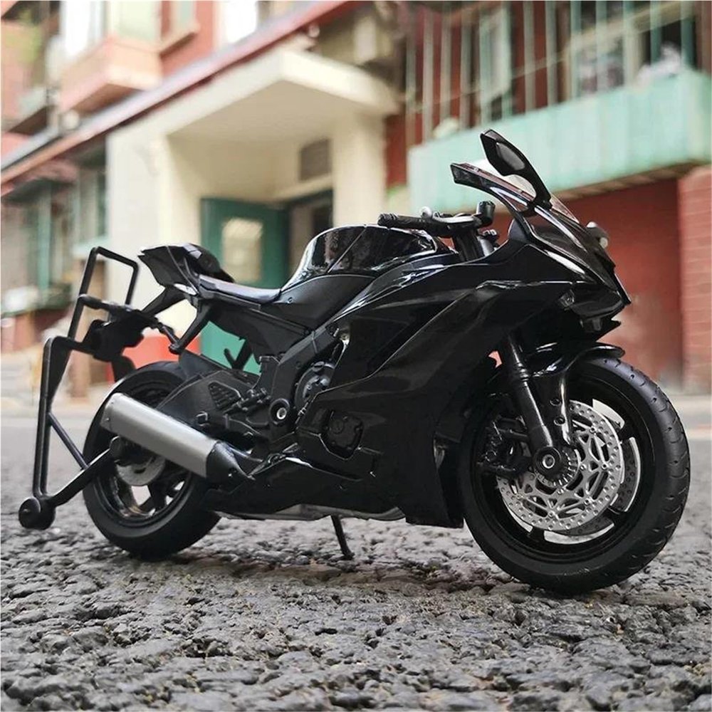 Collection 1/12 Alloy Diecast Motorcycle Model Toys Wheel Steering for Y-AMAHA YZF-R6 YZFR6 2020(Black)