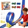 Flexible Race Track for Kids, 15 FT Dual Lane DIY Flex Track with 4 Cars & Suction Cup Car Ramp, Bendable Toy Racing Track Set for Toddlers Ages 3+ view 1