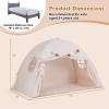 HONEY JOY Bed Tent Twin for Kids, Foldable Play Tent Canopy w/Flags, Windows, Indoor Outdoor Playhouse Toddler Tent, 79 x 39 x 48, Washable, Kids Tent for Boys Girls Aged 3+, Birthday (Beige) view 3