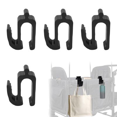 4pcs Multipurpose Side Hooks for Wonderfold Wagon W4, Upgraded Multifunctional Stroller Bag Hooks Clip Replacement Parts Travel Organizer Space-Saving Accessory Accessories for Groceries Diaper Bags