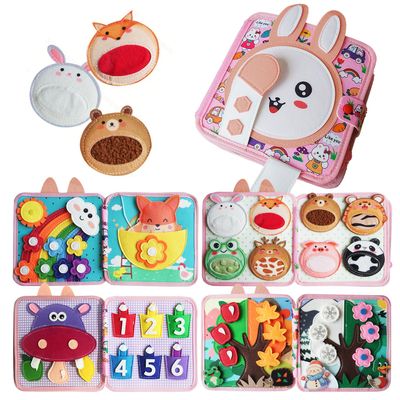 KAWITLO Busy Book for Toddlers 1-3 Years Old, Quiet Busy Board, Suitable for 1-Year-Olds, Montessori Toy, Birthday Gift for 1-Year-Old Boys and Girls, Felt Activity Book, Baby Travel Toy