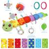 Baby Sensory Toy 0-12 Month with Mirror Crinkle Rattle, Infant Stuffed Plush Caterpillar Toy, Birthday Holiday Present for Newborn Boy Girl 0/3/4/6/7/8/9/12/18 Months Kids Toddler (Green Caterpillar) view 2