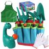 Children's Gardening Set  Outdoor Garden Play Tools, Educational Planting Kit | Includes Dinosaur Watering Can, Safety Shovel, Rake, Apron, Gloves, Storage Bag for Boys and Girls view 1