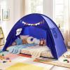 Costzon Toddler Bed Tent, Twin Size Indoor Canopy Tent for Kids w/ 2 Windows, Flag Banner, Brushed Fabric Privacy Playhouse, Portable Play Tent for Bunk Bed, Playroom, Suits 3+ Boys & Girls (Navy) view 2