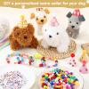 Angirlish 58 Pcs Adopt A Puppy Party Favors Set 12 Plush Puppy Toys Birthday Hats Fence Lawn Blackboard Gift Bags for Adopt A Pet Theme Birthday Party Supplies view 3