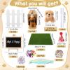 Angirlish 58 Pcs Adopt A Puppy Party Favors Set 12 Plush Puppy Toys Birthday Hats Fence Lawn Blackboard Gift Bags for Adopt A Pet Theme Birthday Party Supplies view 4