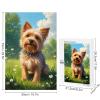 Yorkshire Terrier Frolicking in a Daisy Field Puzzle for Adults 1000 Pieces, Relaxing & Fun Jigsaw Puzzle, Family Game, 30x20 Inch view 4