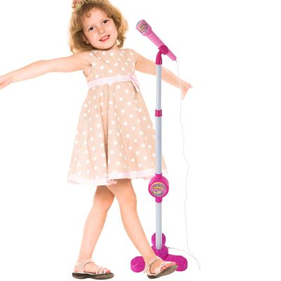 Kids Stand Up Microphone, Colorful Toy Microphone with Stand, Musical Singing for Kids, Connectable Function, Perfect for Karaoke, Birthdays, Holidays, Christmas, Halloween Fun