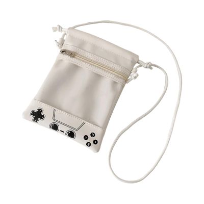 Whoasyst Crossbody Drawstring Bag for Cotton Doll Storage Compact PU Pouches Functional Organizers Crossbody Drawstring Pouc