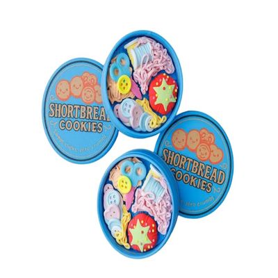 Shortbread Cookie Clicker Fidget Toy 3D-Printed Sensory Stress Relief Click Gadget, Fun Clickable Cookie Desk Toy for Adults , Portable Everyday Carry (2, Blue)