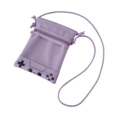 Whoasyst Crossbody Drawstring Bag for Cotton Doll Storage Compact PU Pouches Functional Organizers Crossbody Drawstring Pouc