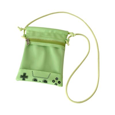 Whoasyst Crossbody Drawstring Bag for Cotton Doll Storage Compact PU Pouches Functional Organizers Crossbody Drawstring Pouc