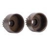 2Pcs Steel Clutch Bell Double Gears, RC Clutch Bell Gear, High Performance Upgrade Parts for HSP 94122 94166 1/10 RC Car, Durable Steel Material with 16T Upper Teeth and 21T Lower view 2