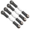 4Pcs Adjustable Steering Servo Pull Rod Linkage Arm, 67-77mm Servo Tie Rod for 1/8 RC Car, Metal Servo Link with Screws and Nuts, Compatible with Kyosho Hobao Arrma Kraton Red Ca view 1