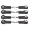 4Pcs Adjustable Steering Servo Pull Rod Linkage Arm, 67-77mm Servo Tie Rod for 1/8 RC Car, Metal Servo Link with Screws and Nuts, Compatible with Kyosho Hobao Arrma Kraton Red Ca view 2