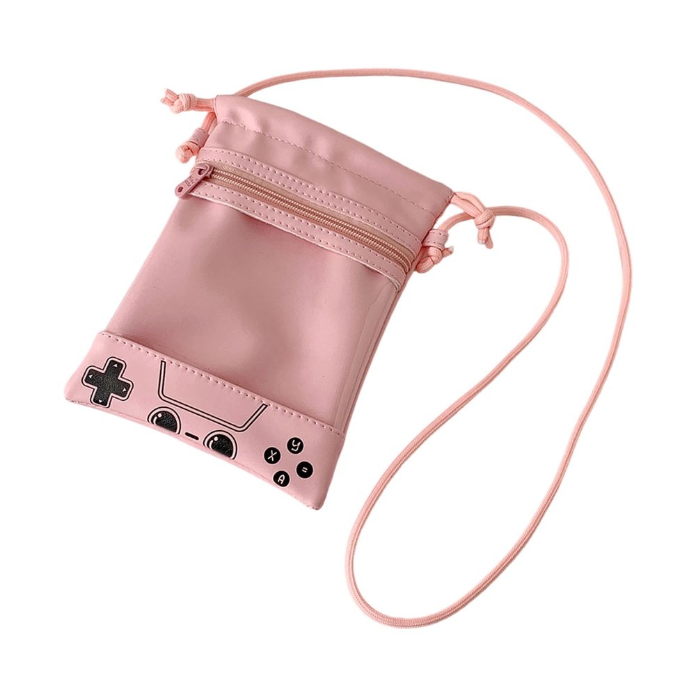 Whoasyst Crossbody Drawstring Bag for Cotton Doll Storage Compact PU Pouches Functional Organizers Crossbody Drawstring Pouc