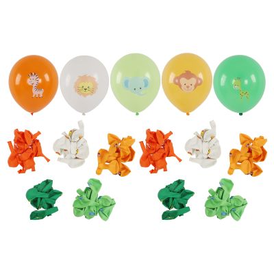 100PCS Animal Balloons, 12 Inch Latex Party Balloons, Cartoon Animal Pattern Balloons Bulk for Birthday Party Decorations, Jungle Theme Party Supplies with Random Color Delivery