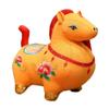 Chinese Style Folk Flower Cloth Horse Plush Toy - Year of The Horse Zodiac Doll for Home Decoration(Yellow,9 inches) view 1