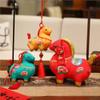 Chinese Style Folk Flower Cloth Horse Plush Toy - Year of The Horse Zodiac Doll for Home Decoration(Yellow,9 inches) view 2