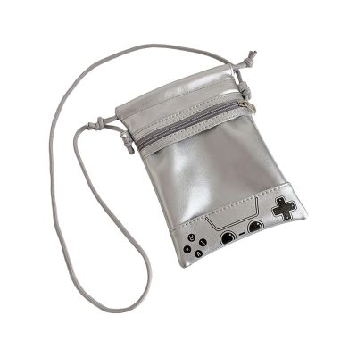 Whoasyst Crossbody Drawstring Bag for Cotton Doll Storage Compact PU Pouches Functional Organizers Crossbody Drawstring Pouc