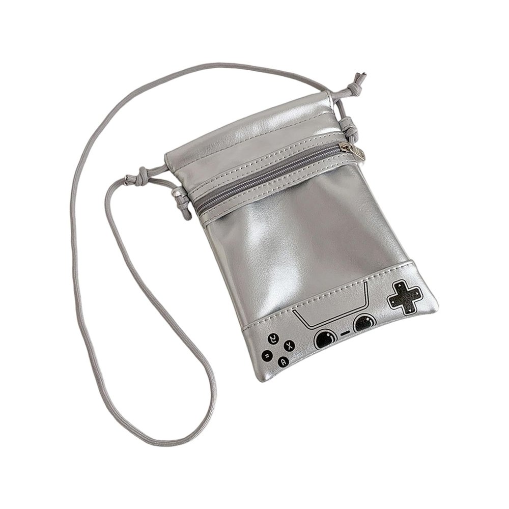 Whoasyst Crossbody Drawstring Bag for Cotton Doll Storage Compact PU Pouches Functional Organizers Crossbody Drawstring Pouc
