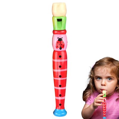 Cartoon Educational Flute - 6 Holes Wooden Flute Educational and Fun Toy | For Beginners, , Lighting Learning Instrument, Entertainment