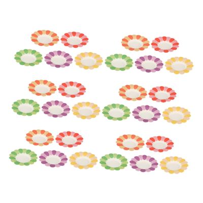Ciieeo Flower Shaped Paper Plates Disposable Party Tableware, 50pcs Birthday Dessert Plates, Colorful Floral Design for s Party Supplies and Picnic Use Random Color Random Color