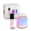 Retro Wireless Karaoke Speaker 500MaH USB-C Rechargeable with Microphone in Pink and RGBCW Color Changing Light view 1