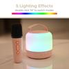 Retro Wireless Karaoke Speaker 500MaH USB-C Rechargeable with Microphone in Pink and RGBCW Color Changing Light view 2