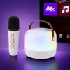 Retro Wireless Karaoke Speaker 500MaH USB-C Rechargeable with Microphone in Pink and RGBCW Color Changing Light view 4