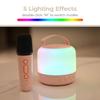 Retro Wireless Karaoke Speaker 500MaH USB-C Rechargeable with Microphone in White and RGBCW Color Changing Light view 2
