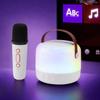 Retro Wireless Karaoke Speaker 500MaH USB-C Rechargeable with Microphone in White and RGBCW Color Changing Light view 3