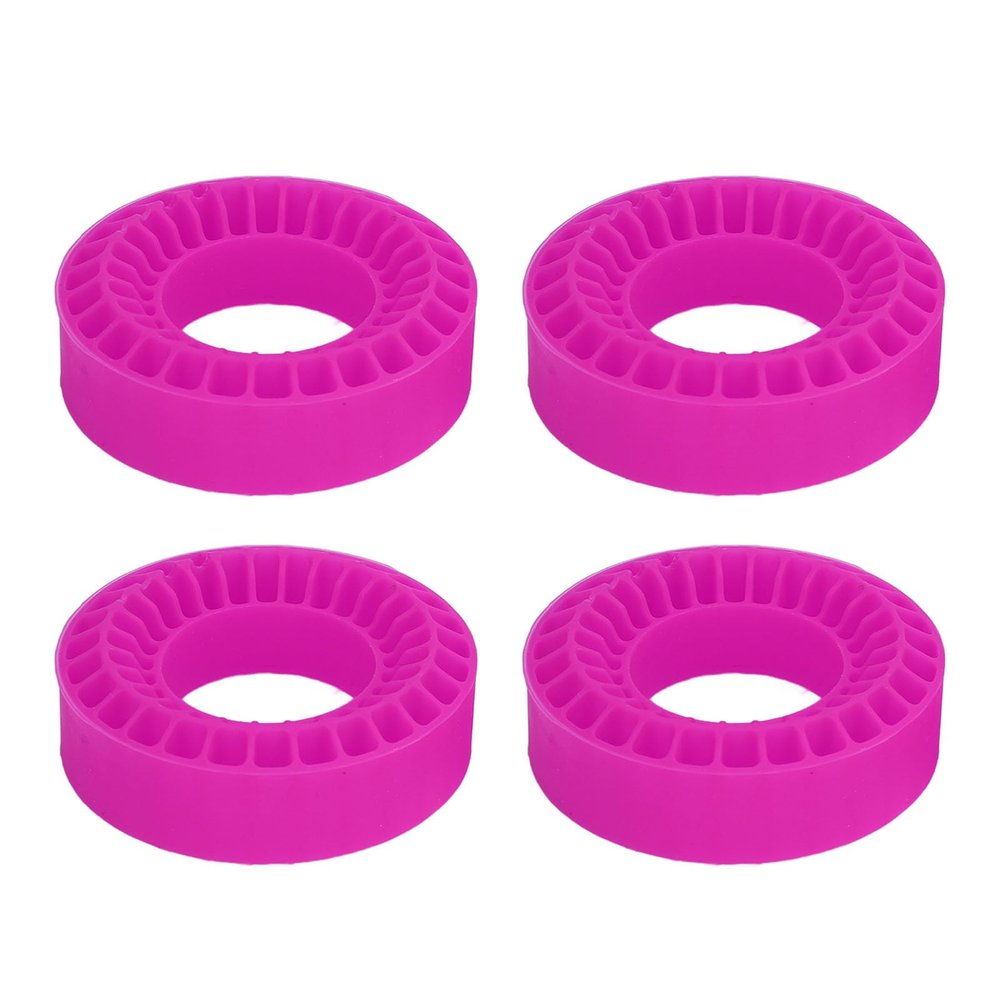 1.0inch Double Layer Hollow Silicone Tire Insert, RC Car Tire Inner Filler, for SCX24 FCX24 AX24 1/18 1/24 RC Cars, Improve Traction and Grip with Excellent Sidewall (Rose Red)