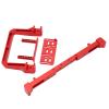 1/10 RC Car Front Bumper Anti Collision Bar, Aluminum Alloy RC Front Bumper for SCX10 90046 90047, High Detail Simulation Winch Base with Anodizing Treatment, Durable Protection fo (Red) view 3
