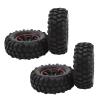 4PCS 1.9in RC Tire Wheel, Heavy Duty Rubber Tires with 6 Holes Red Frame, Shock RC Car Parts for Axial 1/10 Scale RC Crawler, Compatible with, HSP, Redcat and Mor view 4