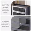 1/2/3/4/5/6 Tier Display Cabinets with Doors, Wooden Bookcase, Figures Collectibles Toy Organizer Shelf/Showcase, Home Living Room Playroom Bedroom Display Case(Brown,(L x W view 4