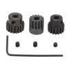 3Pcs RC Motor Pinion Gear 48P Set, 14T 16T 18T Rustproof Powder Metallurgy Gears, Smooth Rolling 48P Pinion Gear for 1/10 RC Car with 3.175mm Shaft Brushless Motor, Includes Rice S view 1