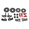 RC Car Upgrade Parts Steering Cup Disc Brake, Aluminum Alloy RC Car Upgrade Kit, Enhanced Braking System with Simulation Calipers, Durable Metal Upgrade Kit for KM C3 E8414 E8415 1 (Red) view 4