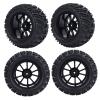 12mm Hex 1/10 RC Truck Wheels and Tires Set, Y Shape Texture Rubber Tires with Plastic Wheels, High Abrasion Resistance for Axial for Hsp for Redcat for Hpi, 4pcs 125mm Diameter Wh view 3