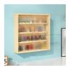 3/4/5/6 Tiers Display Cabinets with Acrylic Door, Figures Display Case, Collectibles Organizer, Wooden Storage Protection Showcase for Home Bedroom Office, Wall-Mounted(Wood view 1