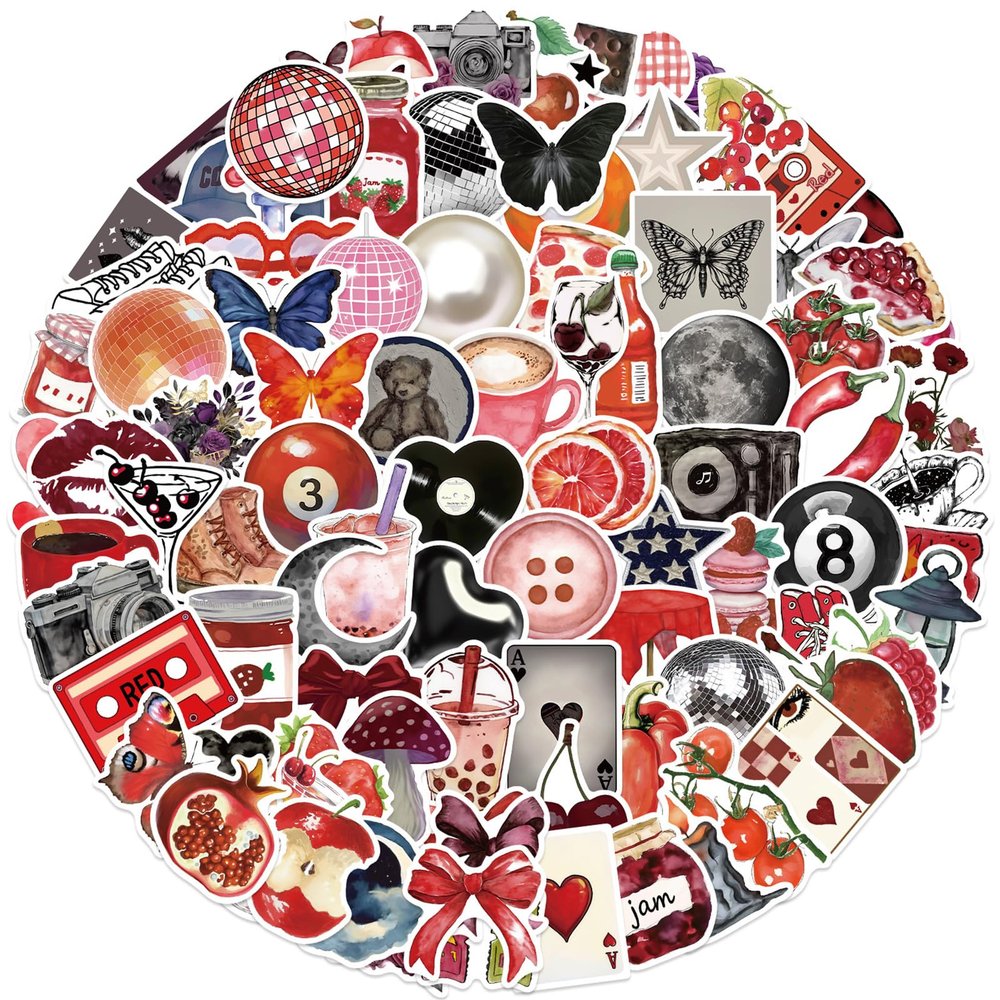 100PCS Aesthetic Downtown Girls Stickers Cool Trendy Y2K Decals Vinyl Junk Journaling Retro Aesthetic Cyber Trend Stickers for Water Bottle Laptop (Y2K100)
