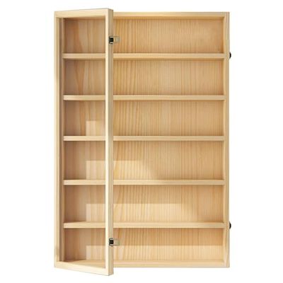 3/4/5/6/7/8 Layer Wooden Display Cabinets, Collectibles Organizer, Toy Curio Figures Display Case, Wall-Mounted Storage Shelf for Home Living Room Bedroom Office Playroom((L