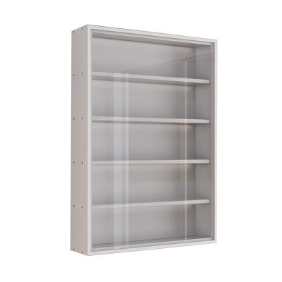 4/5/6/7 Tiers Display Cabinets, Figures Display Case, Wall-Mounted Showcase with Glass Door, Living Room Bedroom Ornaments Storage Shelves, Collectibles Organizer(White,(L x