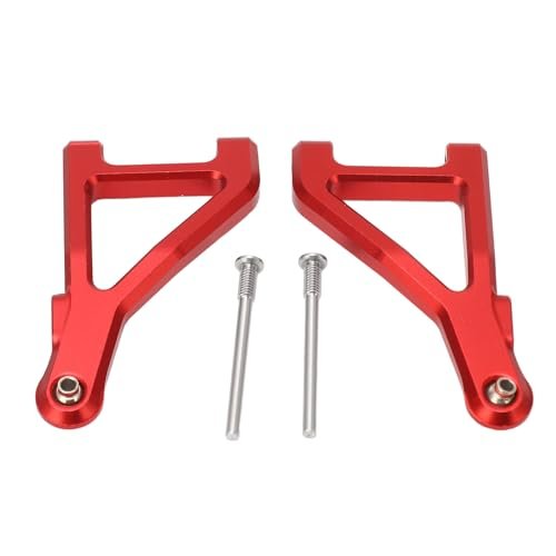 1 Pair RC Front Upper Swing Arm Aluminum Alloy Suspension Arm, Upgrade Parts for UD1002 UD1002se, Durable Metal RC Car Swing Arm with Screws, Fit for 1/10 Desert Off Road Short Tru (Red)