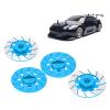 RC Car Brake Disc Set, Aluminum Alloy Wheel Hex Hub Brake Disc with M4 Lock Nuts, High Performance RC Road Racing Model Parts for 1/10 Scale Cars Like D4 D5 XIS and T (Blue) view 2
