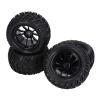 4pcs 12mm Hex 1/10 RC Truck Wheels and Tires Set, Y Shape Texture Rubber Tires for Axial for Hsp for Redcat for Hpi, High Abrasion Resistance RC Car Tires with Plastic Wheels for O view 3