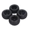 4pcs 12mm Hex 1/10 RC Truck Wheels and Tires Set, Y Shape Texture Rubber Tires for Axial for Hsp for Redcat for Hpi, High Abrasion Resistance RC Car Tires with Plastic Wheels for O view 4