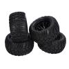 4pcs 12mm Hex 1/10 RC Truck Wheels and Tires Set, Y Shape Texture Rubber Tires for Axial HSP Redcat HPI, High Grip Off - Road RC Car Tires with Plastic Wheels, Durable for Rough Te view 2