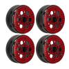 4 Pcs 1.9 Inch RC Car Wheel Rims, Carbon Fiber Lightweight Wheels for 1/10 Remote Control Vehicle, Beadlock Design with Aluminum Alloy Rear Cover, Compatible with SCX10 and RR10 Mo (Red) view 2